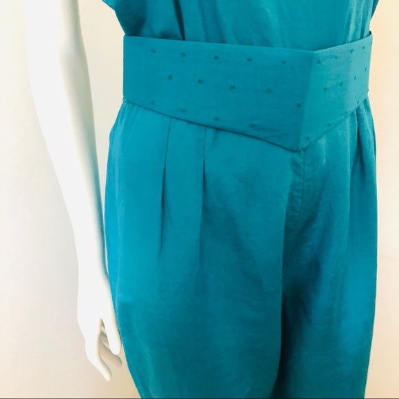 Vintage silk high waisted jogger jumpsuit - Picture 5 of 11